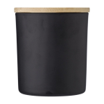 Pflanzenkerze im farbigen Glas mit Bambusdeckel als Werbegeschenk farbe schwarz erste Ansicht