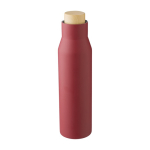 Thermoflasche aus Edelstahl, Deckel mit Bambus, 500 ml farbe bordeaux fünfte Ansicht