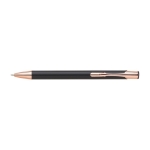 Mattmetallischer Stift mit blauer Tinte und roségoldenen Details farbe schwarz erste Ansicht