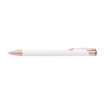 Mattmetallischer Stift mit blauer Tinte und roségoldenen Details farbe weiß zweite Ansicht