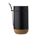 Gefäß aus Edelstahl mit Löffel und Korkboden, 400ml, Tarro ToGo farbe schwarz erste Ansicht