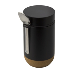 Gefäß aus Edelstahl mit Löffel und Korkboden, 400ml, Tarro ToGo farbe schwarz dritte Ansicht