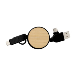 Mehrfachladekabel mit Mikro-USB, Typ C und doppelseitigem Stecker farbe schwarz erste Ansicht