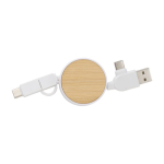 Mehrfachladekabel mit Mikro-USB, Typ C und doppelseitigem Stecker farbe weiß erste Ansicht