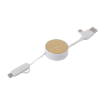 Mehrfachladekabel mit Mikro-USB, Typ C und doppelseitigem Stecker farbe weiß zweite Ansicht