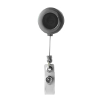 Badgehalter mit ausziehbarem Clip für Namensschilder für Messen farbe schwarz erste Ansicht