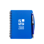 Notizbuch mit Hardcover und passendem Stift, A6, liniert farbe blau Ansicht mit Druckbereich