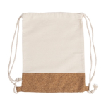 Zuziehbeutel aus Baumwolle mit Korkdetail, 160 g/m2 Corizza farbe beige zweite Ansicht