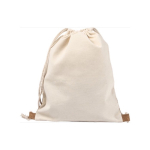 Zuziehbeutel aus Baumwolle mit Korkdetail, 160 g/m2 Corizza farbe beige dritte Ansicht