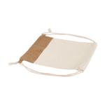 Zuziehbeutel aus Baumwolle mit Korkdetail, 160 g/m2 Corizza farbe beige sechste Ansicht
