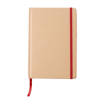 A5-Notizbuch aus Recyclingpapier mit Karton-Cover mit Logo bedrucken farbe rot erste Ansicht