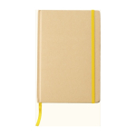 A5-Notizbuch aus Recyclingpapier mit Karton-Cover mit Logo bedrucken farbe gelb erste Ansicht