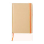 A5-Notizbuch aus Recyclingpapier mit Karton-Cover mit Logo bedrucken farbe orange erste Ansicht