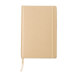 A5-Notizbuch aus Recyclingpapier mit Karton-Cover mit Logo bedrucken farbe khaki erste Ansicht