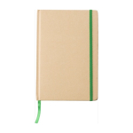 A5-Notizbuch aus Recyclingpapier mit Karton-Cover mit Logo bedrucken farbe hellgrün erste Ansicht