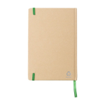 A5-Notizbuch aus Recyclingpapier mit Karton-Cover mit Logo bedrucken farbe hellgrün sechste Ansicht