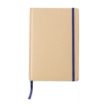A5-Notizbuch aus Recyclingpapier mit Karton-Cover mit Logo bedrucken farbe marineblau erste Ansicht