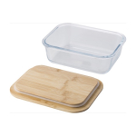 Moderne Vesperbox aus Glas und Bambusdeckel, 900ml farbe transparent erste Ansicht