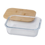 Moderne Vesperbox aus Glas und Bambusdeckel, 900ml farbe transparent zweite Ansicht