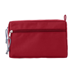 Schminktasche mit doppeltem Reißverschluss aus RPET farbe rot erste Ansicht