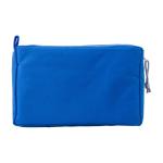 Schminktasche mit doppeltem Reißverschluss aus RPET farbe köngisblau dritte Ansicht