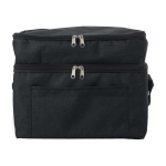 Kühltasche mit 2 Fächern für Büro als Mitarbeitergeschenk bedrucken farbe schwarz erste Ansicht