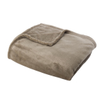 Schöne Kuscheldecke aus Flecce als Werbegeschenk mit Logo bedrucken farbe khaki zweite Ansicht