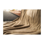 Schöne Kuscheldecke aus Flecce als Werbegeschenk mit Logo bedrucken farbe khaki dritte Ansicht
