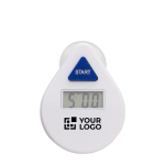 Dusch-Timer 5 Minuten mit Saugnapf für Werbezwecke farbe weiß Ansicht mit Druckbereich