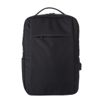 Laptop-Rucksack aus recyceltem Material mit USB-Anschluss, 16” farbe schwarz erste Ansicht