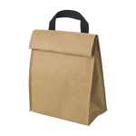 Waschbare Kühltasche aus Kraftpapier mit Griff und Klettverschluss farbe braun zweite Ansicht