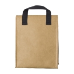 Waschbare Kühltasche aus Kraftpapier mit Griff und Klettverschluss farbe braun dritte Ansicht