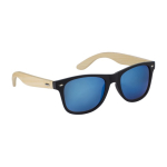Sonnenbrille mit Bambusbügel und verspiegelten Gläsern, UV400-Schutz farbe blau erste Ansicht