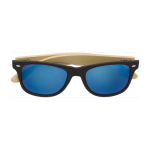Sonnenbrille mit Bambusbügel und verspiegelten Gläsern, UV400-Schutz farbe blau zweite Ansicht