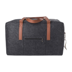 Reisetasche aus recyceltem Filz mit Reißverschluss und Henkeln farbe grau vierte Ansicht