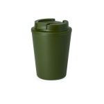 Doppelwandiger To Go Becher aus recyceltem Plastik, 300ml farbe grün erste Ansicht