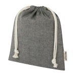 Mittelgroße Tasche aus recycelter Baumwolle mit Kordelzug, 150 g/m² farbe schwarz