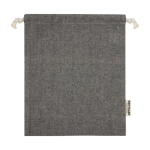 Mittelgroße Tasche aus recycelter Baumwolle mit Kordelzug, 150 g/m² farbe schwarz zweite Rückansicht