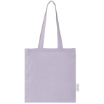 Tasche aus GRS-zertifizierter recycelter Baumwolle mit langen Henkeln, 140 g/m² farbe lila