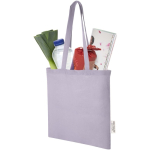 Tasche aus GRS-zertifizierter recycelter Baumwolle mit langen Henkeln, 140 g/m² farbe lila zweite Ansicht