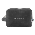 Schwarzer Kulturbeutel aus Fairtrade-Baumwolle mit Griff, 220 g/m2 farbe schwarz Detailbild 3