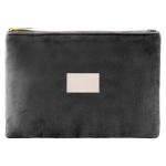 Samtkulturbeutel mit goldenen Details am Reißverschluss und Schieber farbe schwarz sechste Ansicht