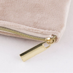 Samtkulturbeutel mit goldenen Details am Reißverschluss und Schieber farbe natürliche farbe dritte Ansicht