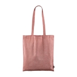 Recycelte Fairtrade-Baumwolltasche mit langen Henkeln, 120 g/m2 farbe rot vierte Ansicht