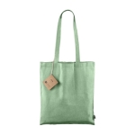 Recycelte Fairtrade-Baumwolltasche mit langen Henkeln, 120 g/m2 farbe grün dritte Ansicht