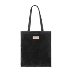 Samttasche als Werbeartikel mit passenden langen Henkeln, 280 g/m2 farbe schwarz Detailbild