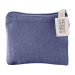 Geldbeutel aus recycelter GRS-Baumwolle mit 140 g/m2 Stoffzug farbe blau zweite Ansicht