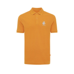 Poloshirt aus Bio-Baumwoll-Piqué, 220 g/m², Iqoniq Yosemite farbe orange Ansicht mit Logo