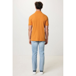 Poloshirt aus Bio-Baumwoll-Piqué, 220 g/m², Iqoniq Yosemite farbe orange zweite Ansicht mit Modell