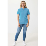 Poloshirt aus Bio-Baumwoll-Piqué, 220 g/m², Iqoniq Yosemite farbe cyan-blau Ansicht mit Modell